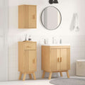vidaXL Badezimmermöbel-Set mit Regal 3 pcs Braun Massivholz Kiefer
