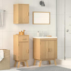 vidaXL Badezimmermöbel-Set mit Regal 3 pcs Braun Massivholz Kiefer
