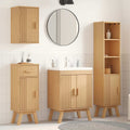 vidaXL Badezimmermöbel-Set mit Regal 4 pcs Braun Massivholz Kiefer