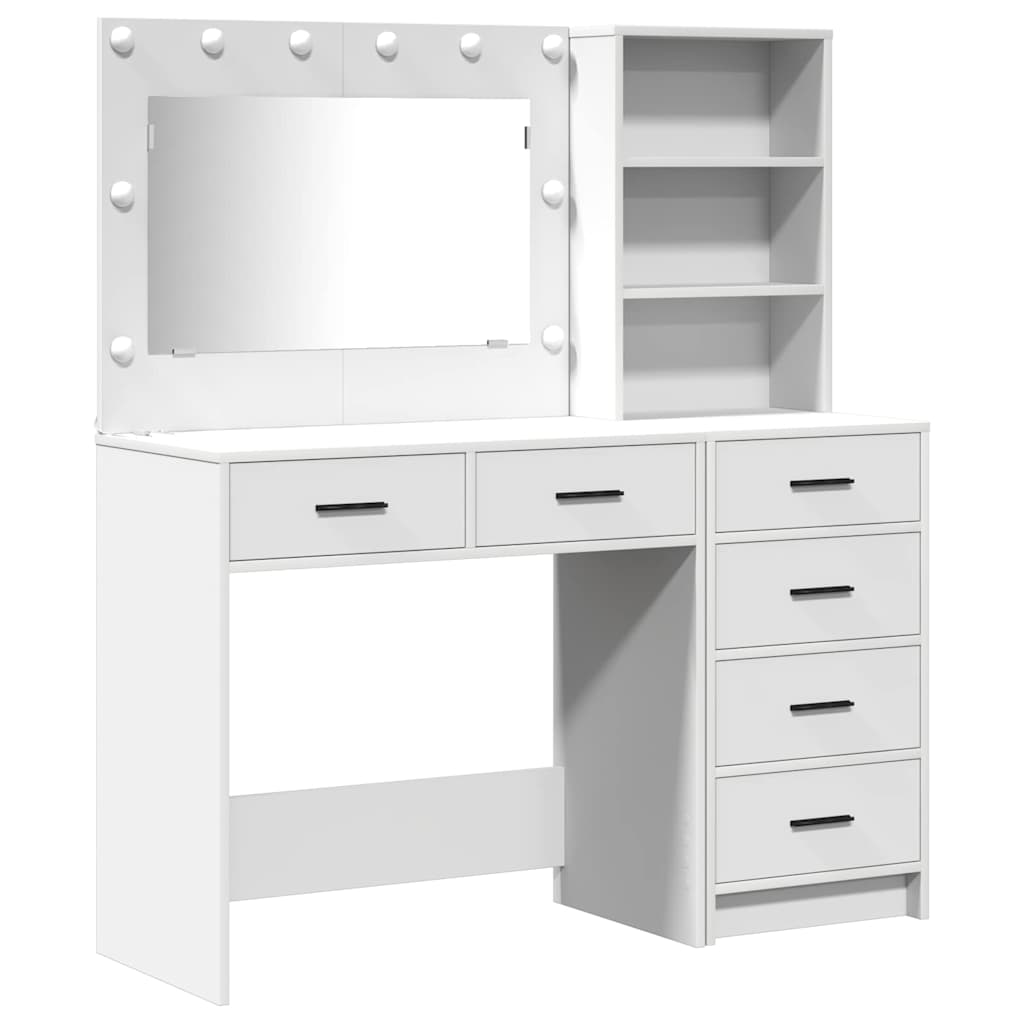 vidaXL Schminktisch mit Regal Weiß 78,5 x 41 x 135 cm Holzwerkstoff