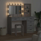 vidaXL Schminktisch Hellgrau 78,5 x 41 x 135 cm Holzwerkstoff