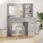 vidaXL Schminktisch Hellgrau 78,5 x 41 x 135 cm Holzwerkstoff