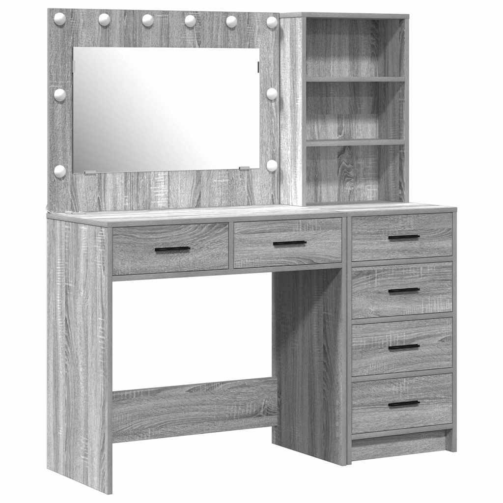 vidaXL Schminktisch Hellgrau 78,5 x 41 x 135 cm Holzwerkstoff