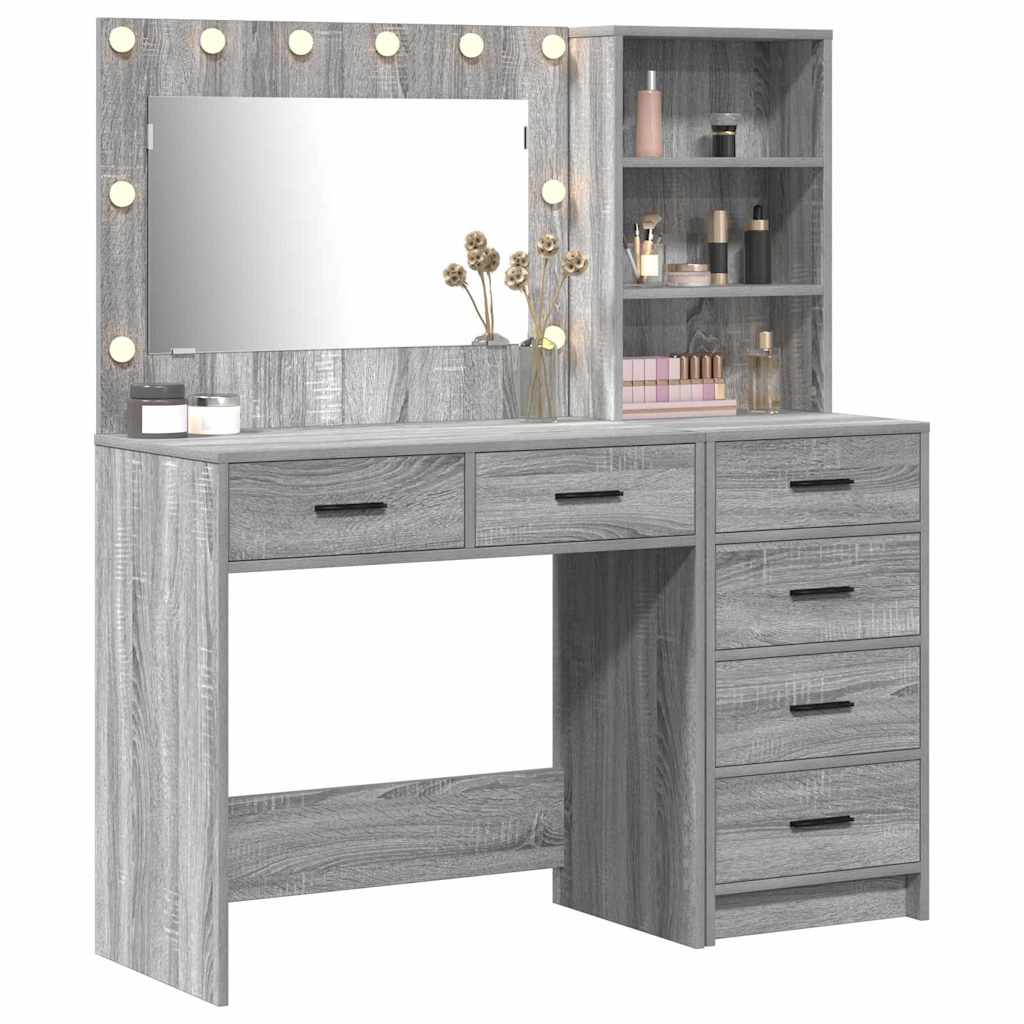 vidaXL Schminktisch Hellgrau 78,5 x 41 x 135 cm Holzwerkstoff