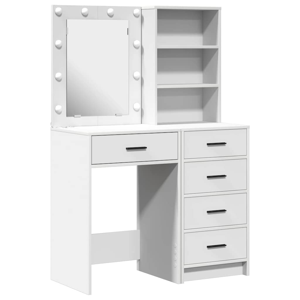 vidaXL Schminktisch 2 pcs Weiß 50 x 41 x 135 cm Holzwerkstoff