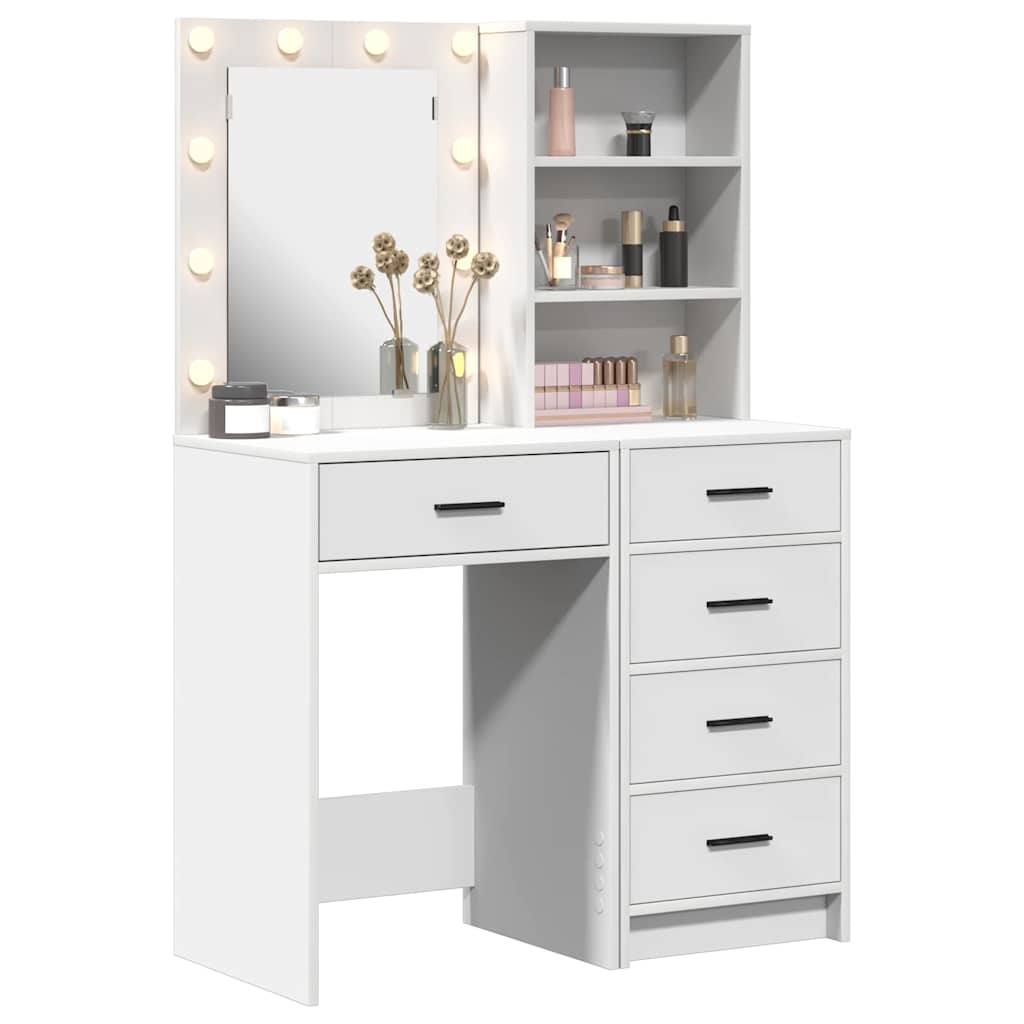 vidaXL Schminktisch 2 pcs Weiß 50 x 41 x 135 cm Holzwerkstoff