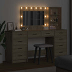 vidaXL Schminktisch mit Schubladen 3 pcs Sonoma-Eiche Holzwerkstoff