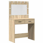 vidaXL Schminktisch mit Schubladen 3 pcs Sonoma-Eiche Holzwerkstoff