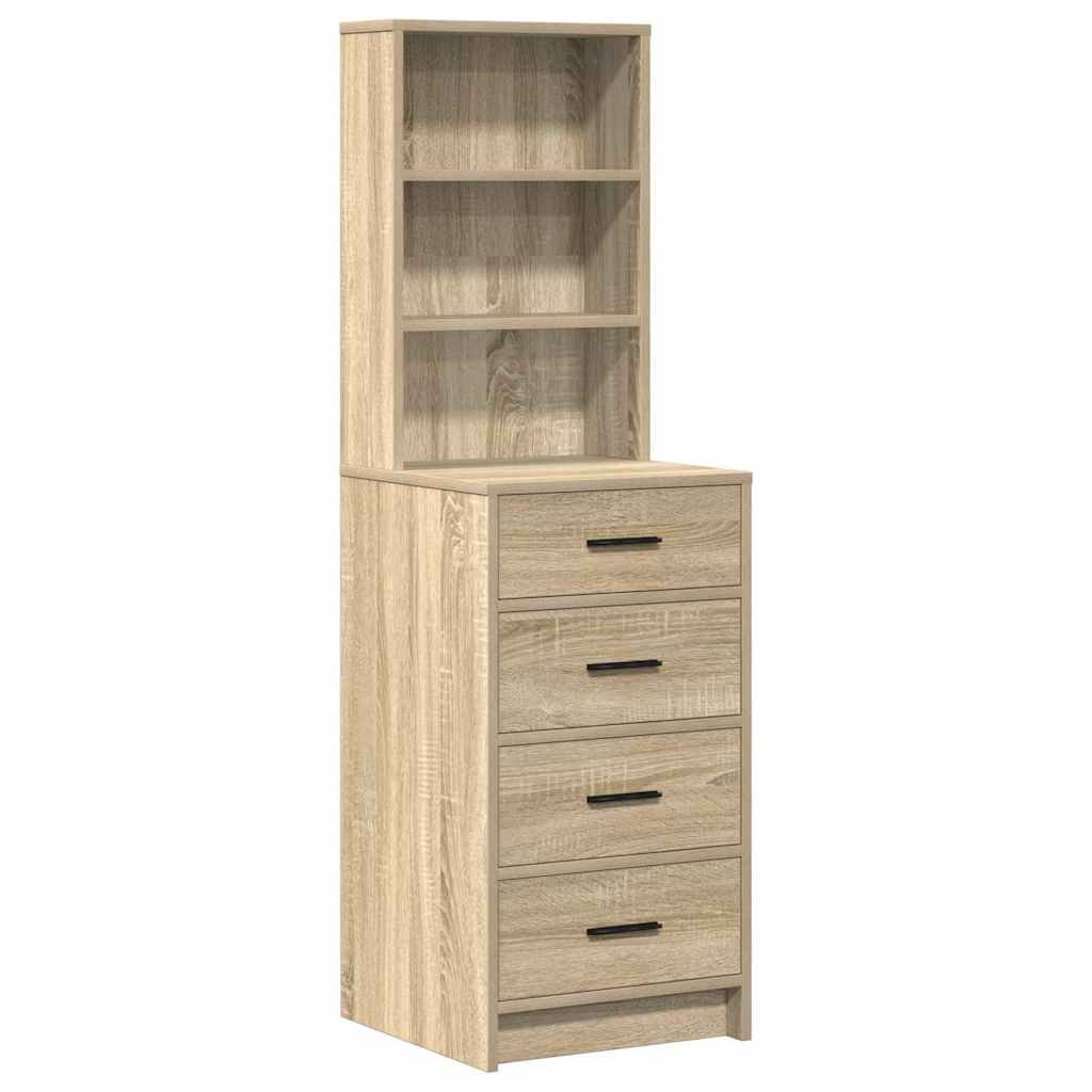 vidaXL Schminktisch mit Schubladen 3 pcs Sonoma-Eiche Holzwerkstoff
