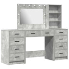 vidaXL Schminktisch mit Schubladen 3 pcs Beton Grau Holzwerkstoff