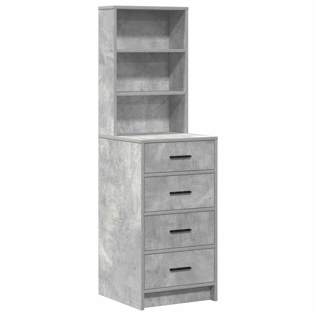 vidaXL Schminktisch mit Schubladen 3 pcs Beton Grau Holzwerkstoff