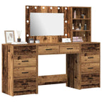 vidaXL Schminktisch 3 pcs Braun 40 x 41 x 135 cm Holzwerkstoff
