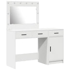 vidaXL Schminktisch mit Spiegelbeleuchtung 2 pcs Weiß Holzwerkstoff