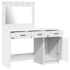 vidaXL Schminktisch mit Spiegelbeleuchtung 2 pcs Weiß Holzwerkstoff