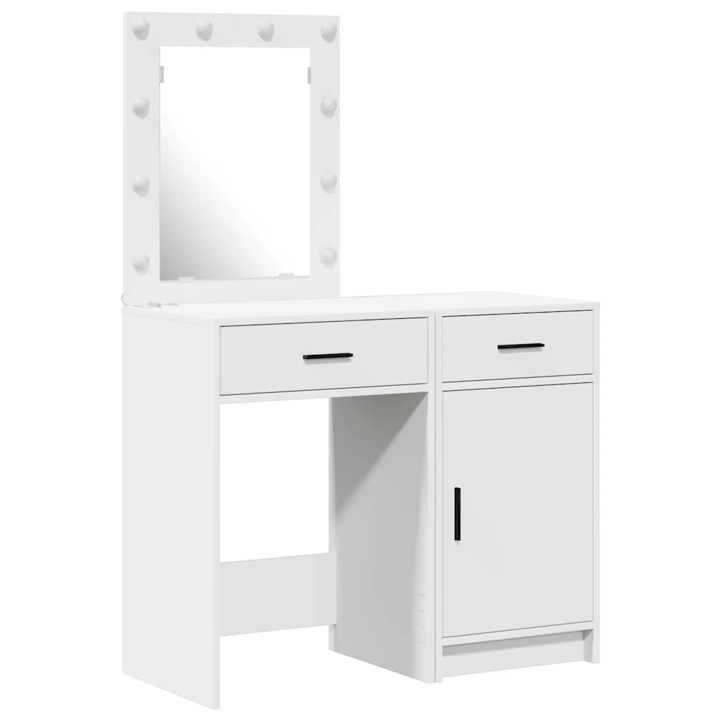 vidaXL Schminktisch mit Tür 2 pcs Weiß 50 x 41 x 135 cm Holzwerkstoff