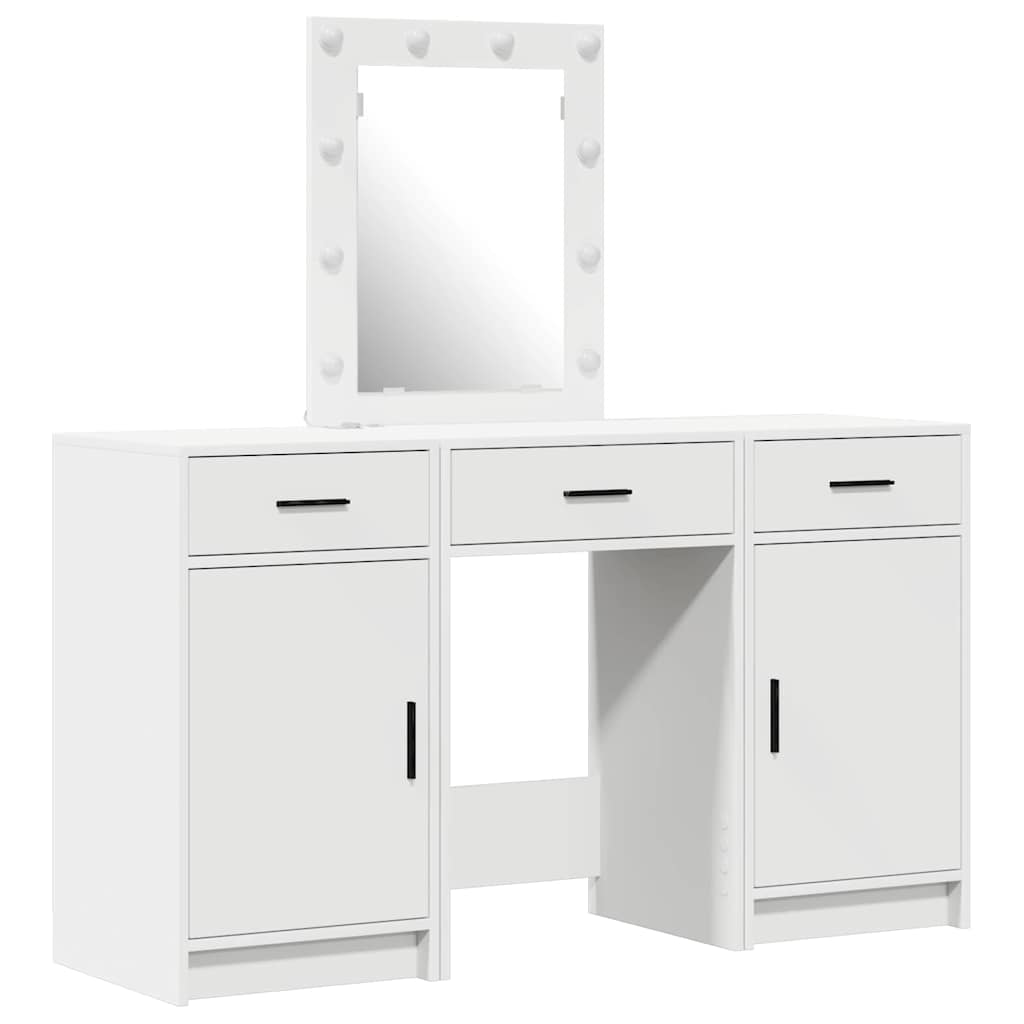 vidaXL Schminktisch mit Schubladen Weiß 50 x 41 x 135 cm Holzwerkstoff