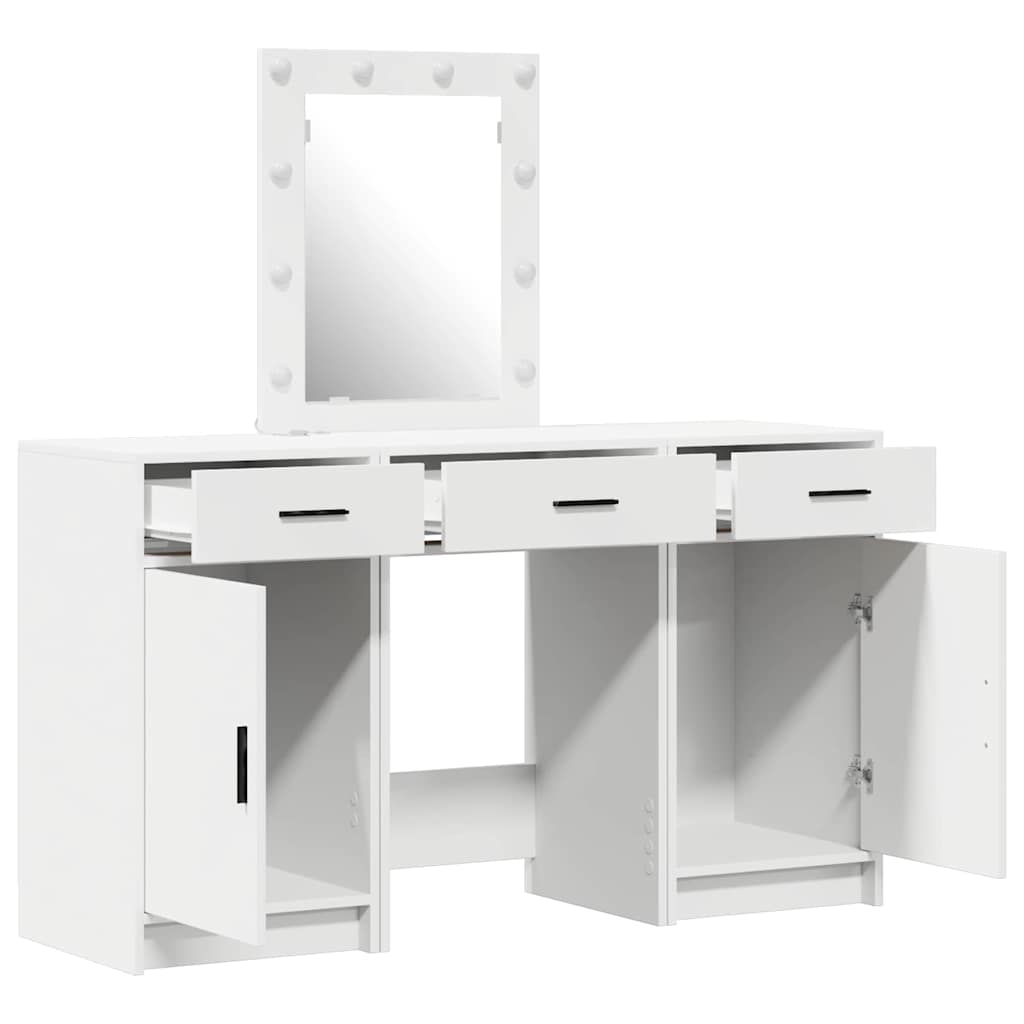 vidaXL Schminktisch mit Schubladen Weiß 50 x 41 x 135 cm Holzwerkstoff