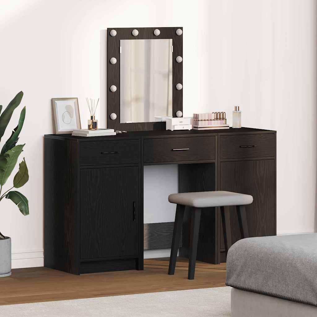 vidaXL Schminktisch mit Tür Schwarz 50 x 41 x 135 cm Holzwerkstoff