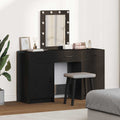 vidaXL Schminktisch mit Tür Schwarz 50 x 41 x 135 cm Holzwerkstoff