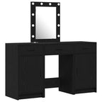 vidaXL Schminktisch mit Tür Schwarz 50 x 41 x 135 cm Holzwerkstoff