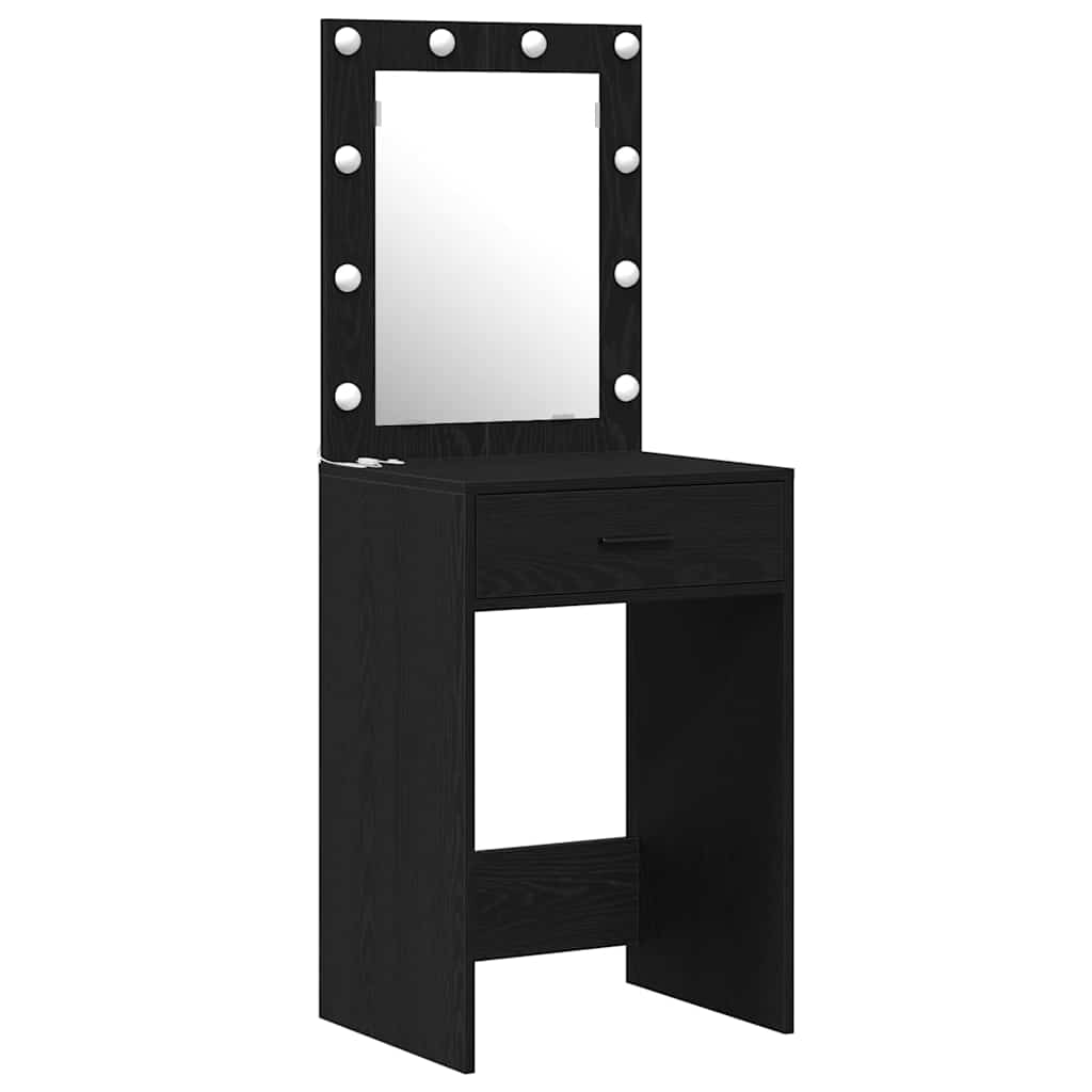 vidaXL Schminktisch mit Tür Schwarz 50 x 41 x 135 cm Holzwerkstoff