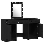vidaXL Schminktisch mit Tür Schwarz 50 x 41 x 135 cm Holzwerkstoff