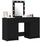 vidaXL Schminktisch mit Tür Schwarz 50 x 41 x 135 cm Holzwerkstoff