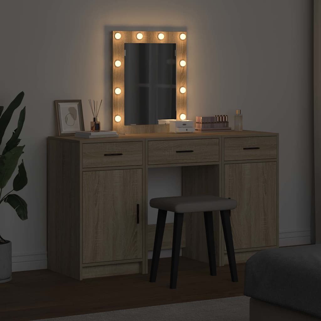 vidaXL Schminktisch mit Speicher Braun 50 x 41 x 135 cm Holzwerkstoff