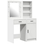 vidaXL Schminktischset mit LED mit Schubladen 2 pcs Weiß Holzwerkstoff