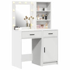 vidaXL Schminktischset mit LED mit Schubladen 2 pcs Weiß Holzwerkstoff