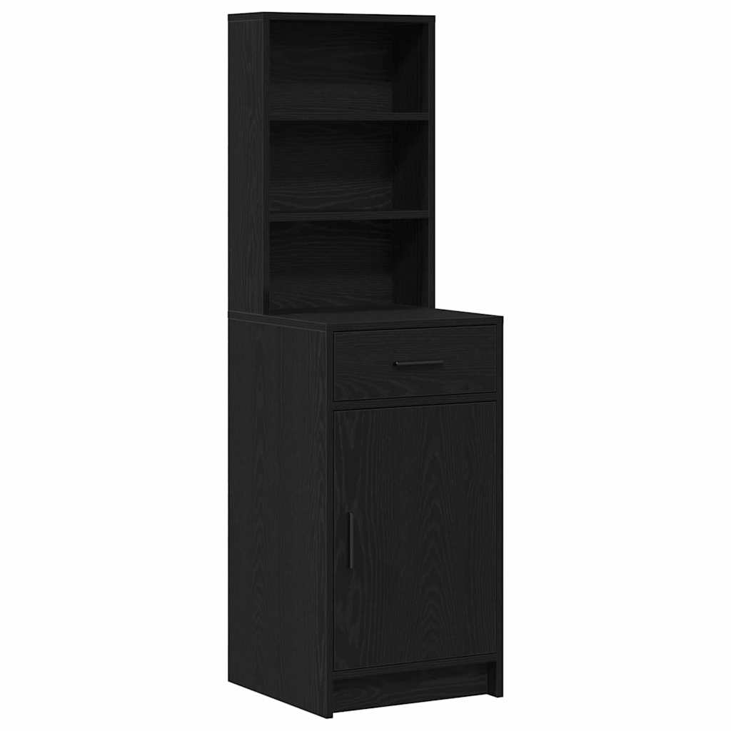 vidaXL Schminktischset mit LED mit Regal 2 pcs Schwarz Eichen-Optik
