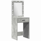 vidaXL Schminktischset mit LED mit Tür 2 pcs Beton Grau Holzwerkstoff