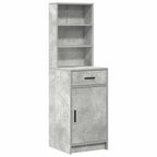 vidaXL Schminktischset mit LED mit Tür 2 pcs Beton Grau Holzwerkstoff