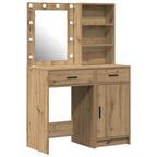 vidaXL Schminktischset mit LED 2 pcs Artisan-Eiche Holzwerkstoff