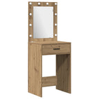 vidaXL Schminktischset mit LED 2 pcs Artisan-Eiche Holzwerkstoff