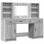 vidaXL Schminktischset mit LED 3 pcs Graues Sonoma Holzwerkstoff
