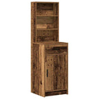 vidaXL Schminktischset mit LED mit Regal 3 pcs Altholz Holzwerkstoff