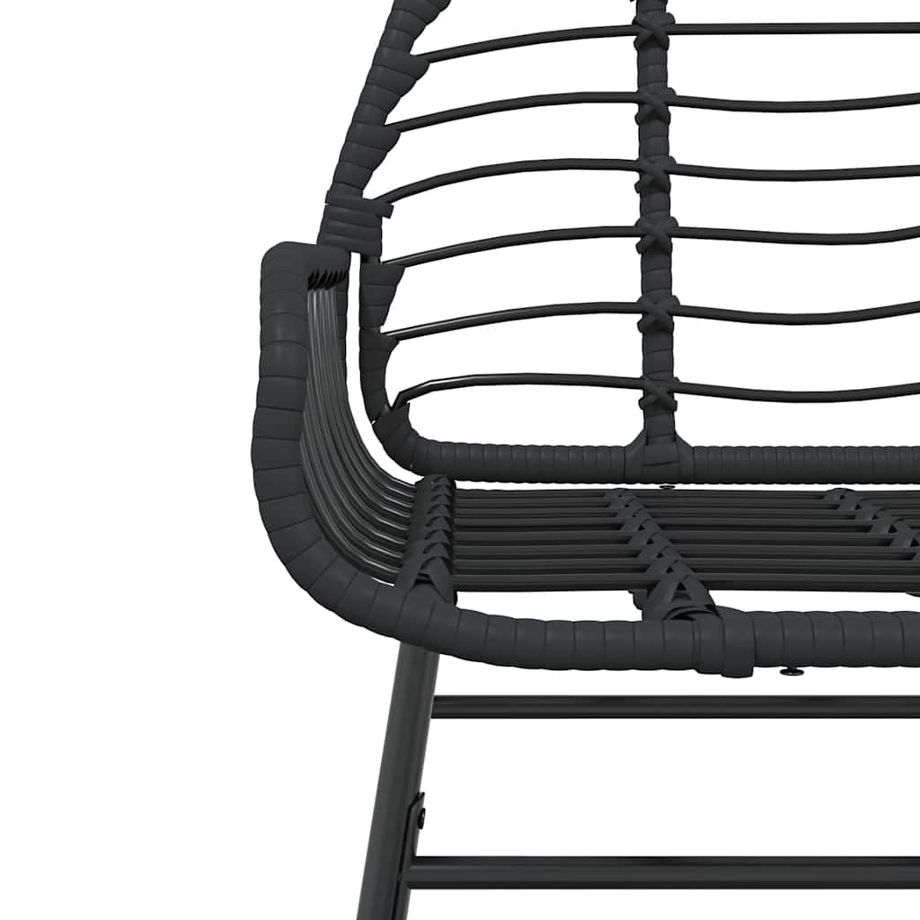 vidaXL 5-teiliges Garten-Esszimmerset aus schwarzem Polyrattanglas