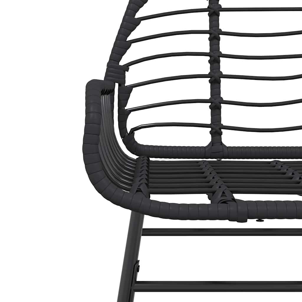 vidaXL 7-teiliges Garten-Esszimmerset aus schwarzem Polyrattanglas