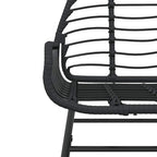 vidaXL 7-teiliges Garten-Esszimmerset aus schwarzem Polyrattanglas