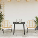 vidaXL 3-teiliges Garten-Esszimmer-Set Braunes Polyrattanglas