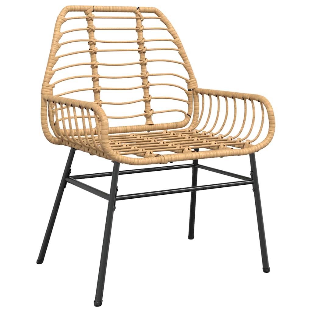 vidaXL 3-teiliges Garten-Esszimmer-Set Braunes Polyrattanglas