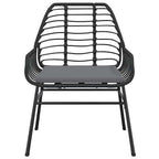 vidaXL 3-tlg. Garten-Essgruppe mit Kissen Schwarz Poly Rattan Glas