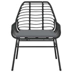 vidaXL 5-tlg. Garten-Essgruppe mit Kissen Schwarz Poly Rattan Glas