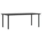 vidaXL 9-tlg. Garten-Essgruppe mit Kissen Schwarz Poly Rattan Glas