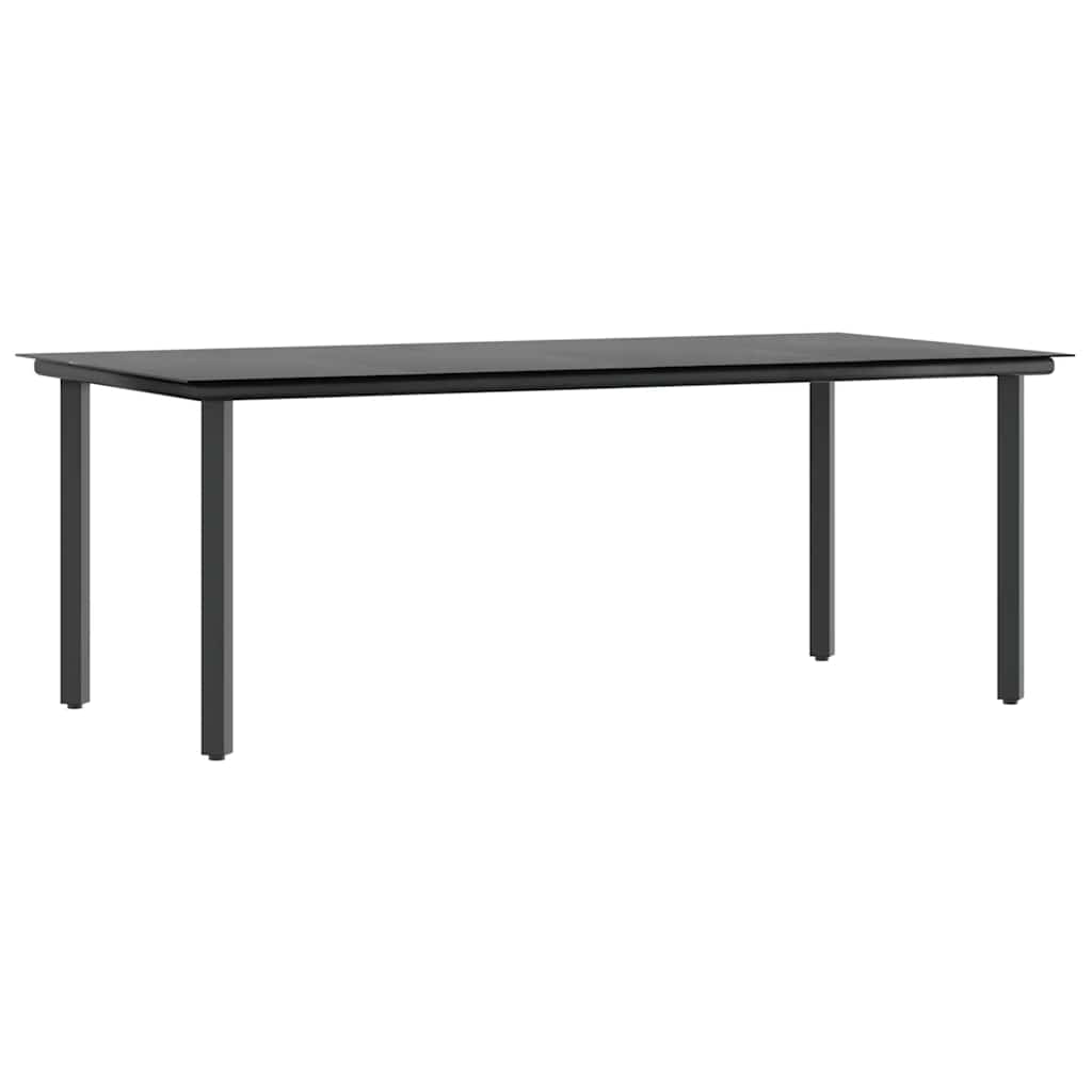 vidaXL 9-tlg. Garten-Essgruppe mit Kissen Schwarz Poly Rattan Glas