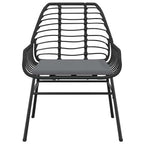 vidaXL 9-tlg. Garten-Essgruppe mit Kissen Schwarz Poly Rattan Glas