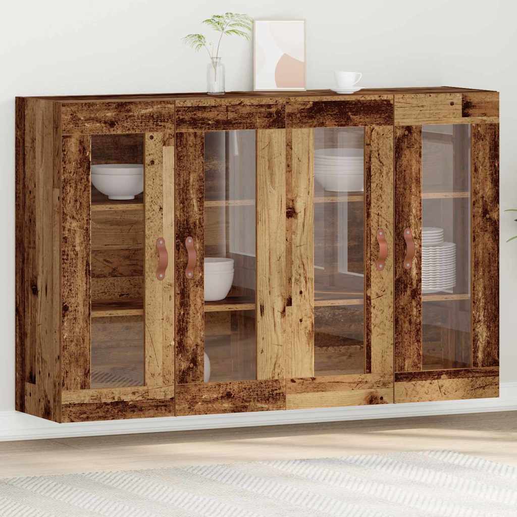 vidaXL Wandschränke 2 pcs Altholz 69,5 x 34 x 90 cm Holzwerkstoff