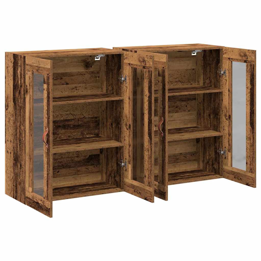vidaXL Wandschränke 2 pcs Altholz 69,5 x 34 x 90 cm Holzwerkstoff