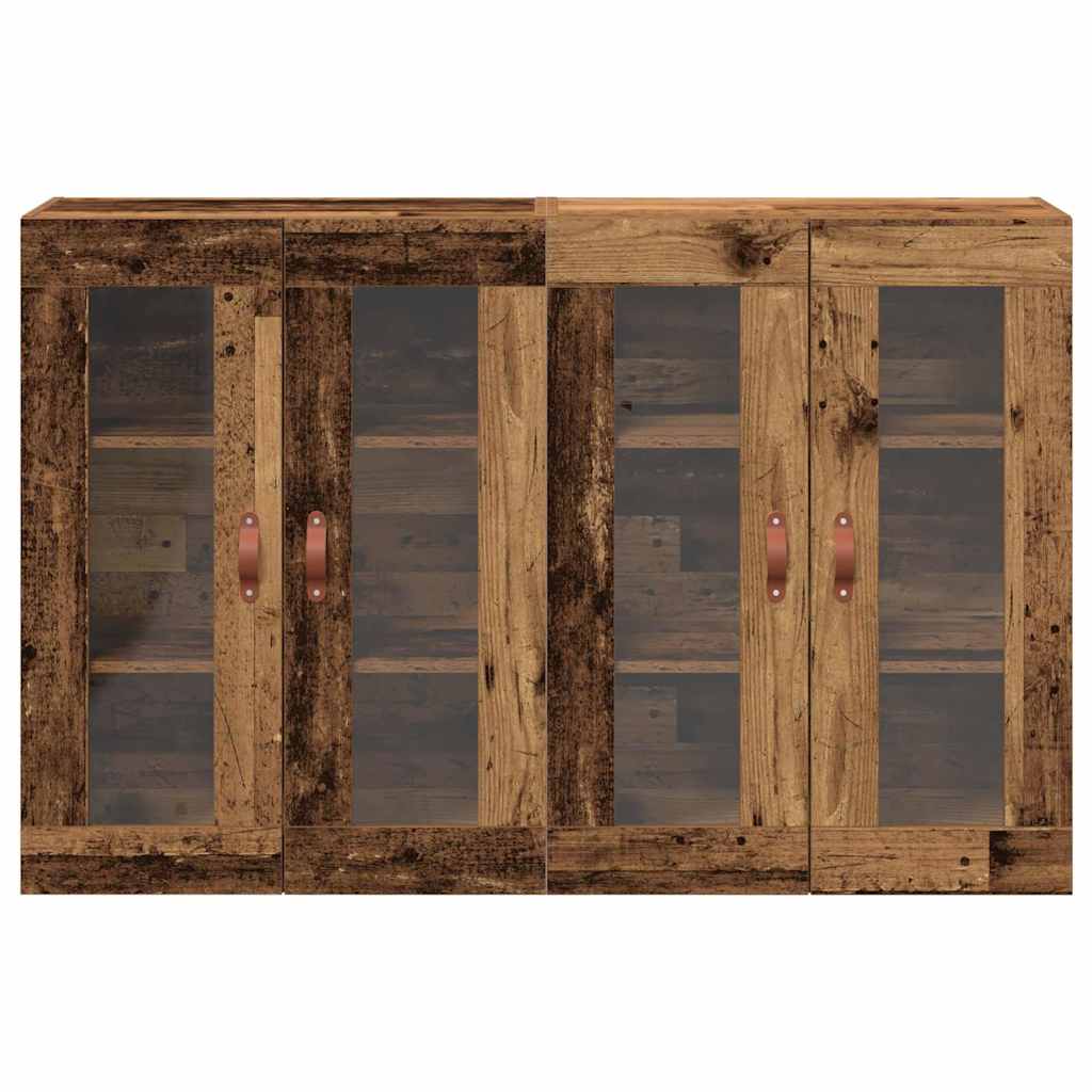 vidaXL Wandschränke 2 pcs Altholz 69,5 x 34 x 90 cm Holzwerkstoff